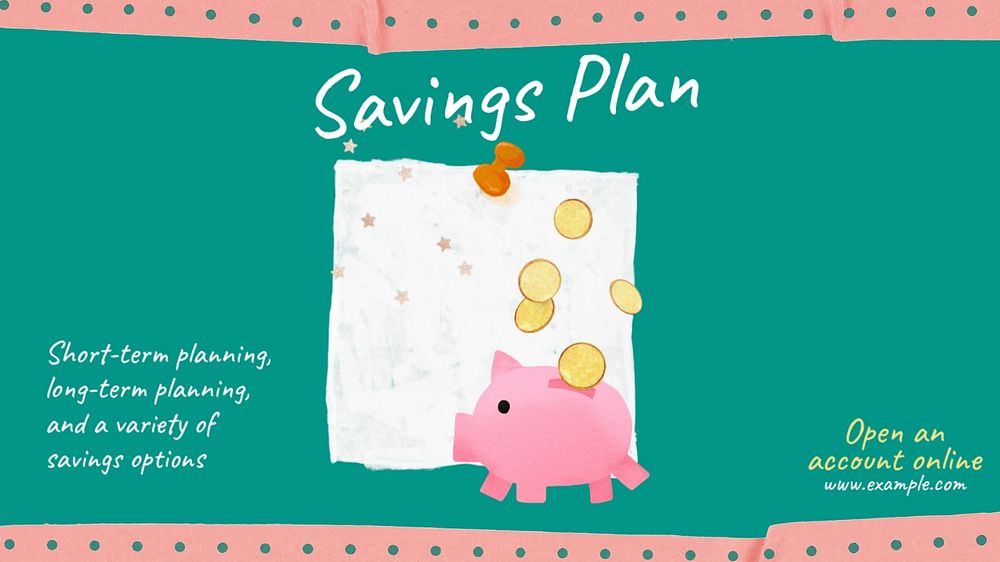 Savings plan blog banner template, editable design