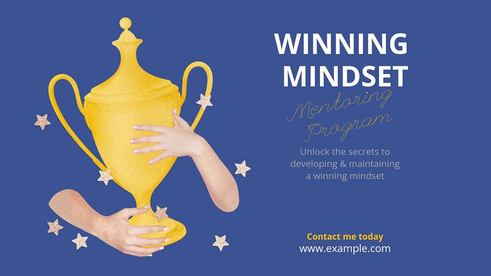 Winning mindset blog banner template, editable design