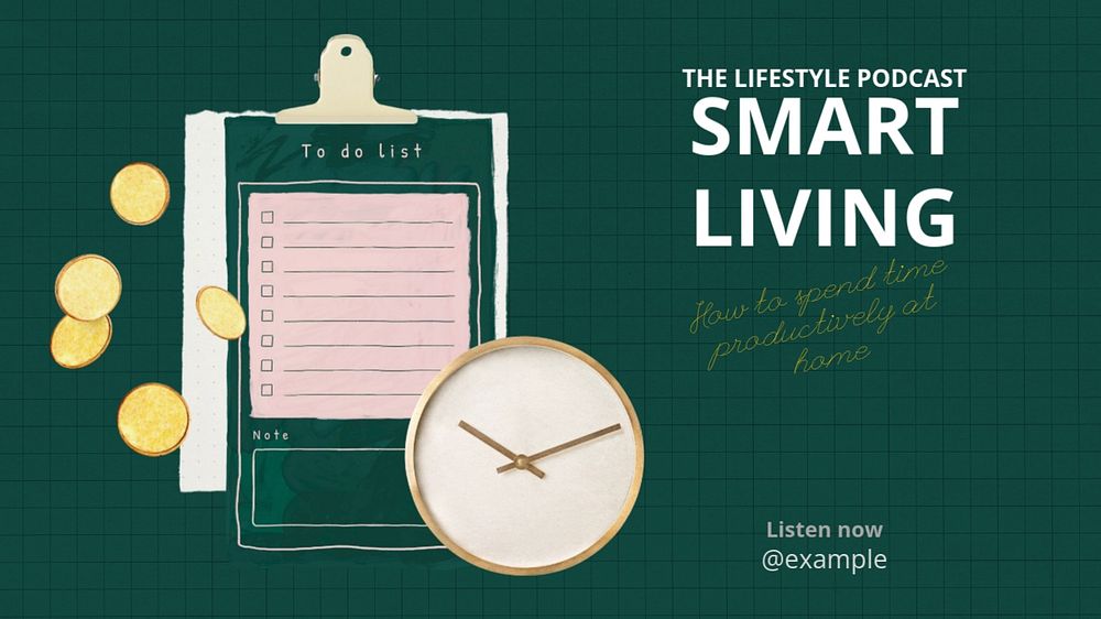 Smart living blog banner template, editable design