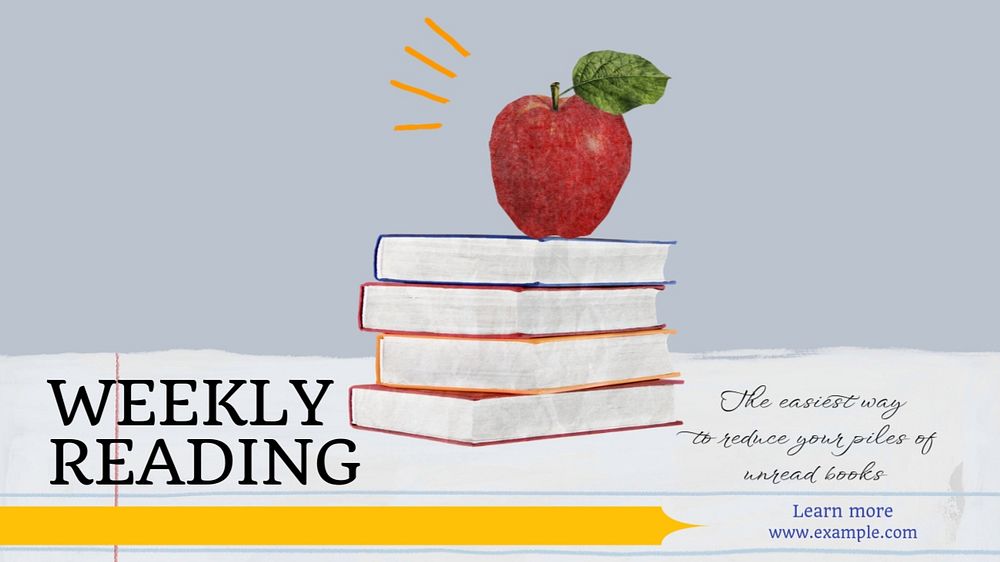 Weekly reading blog banner template, editable design