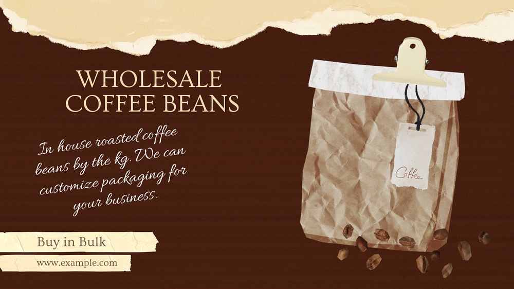 Wholesale coffee blog banner template, editable design