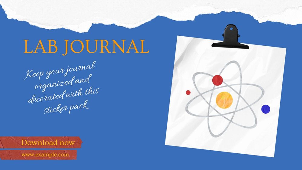 Lab journal blog banner template, editable design