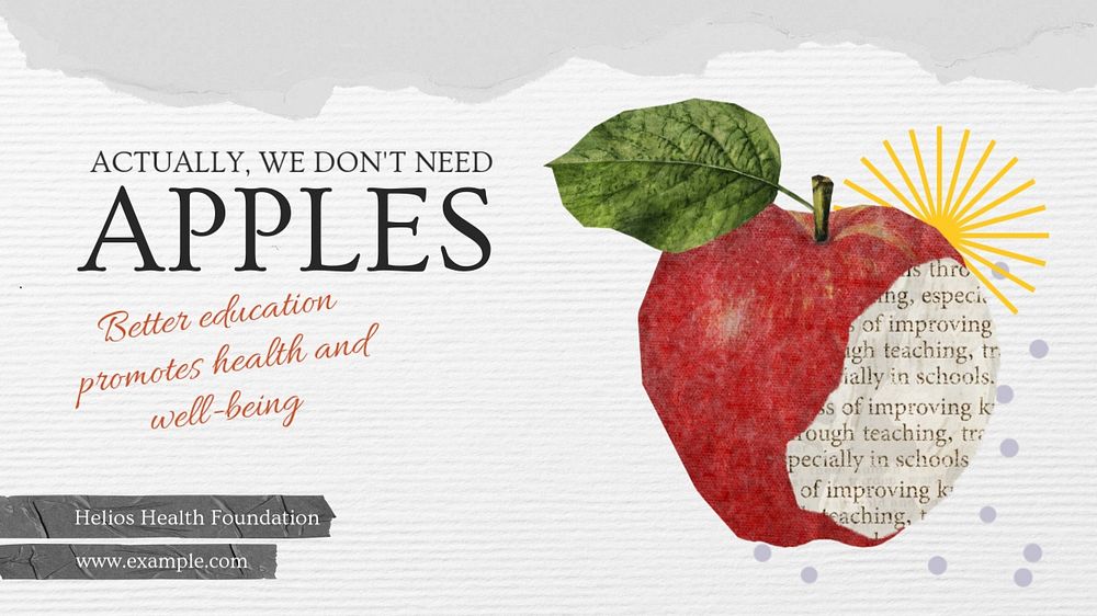 Bitten apple blog banner template, editable design