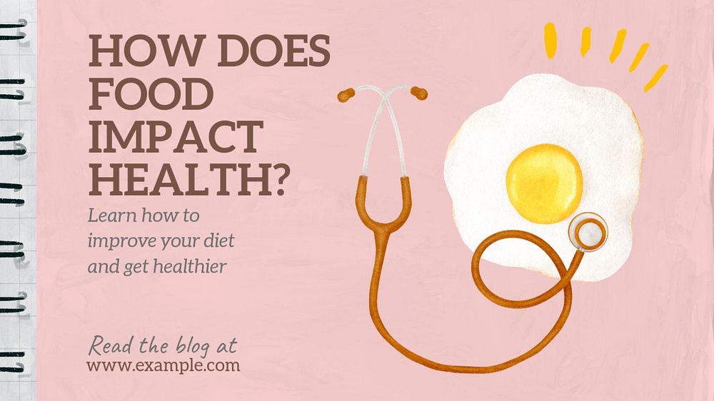 Food health blog banner template, editable design