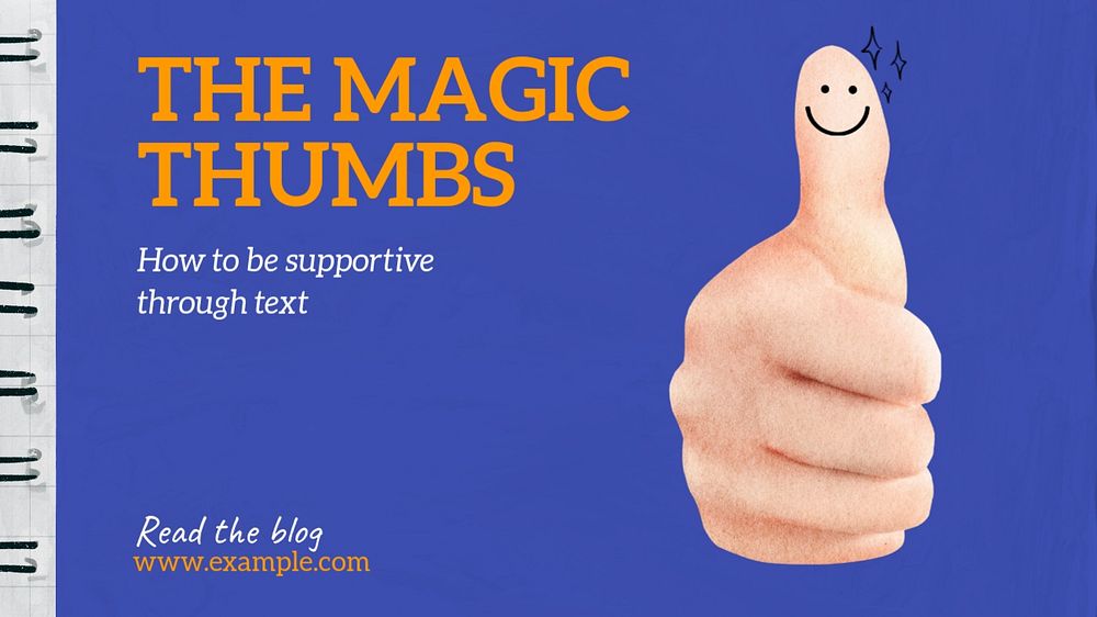 Smiling thumb blog banner template, editable design