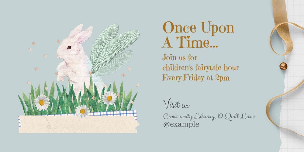 Fairy tale Twitter post template, editable design