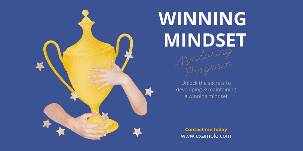 Winning mindset Twitter post template, editable design