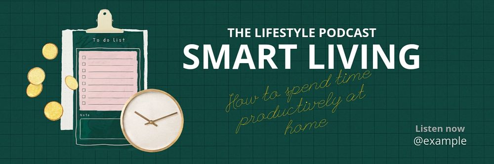 Smart living Twitter header template, editable design