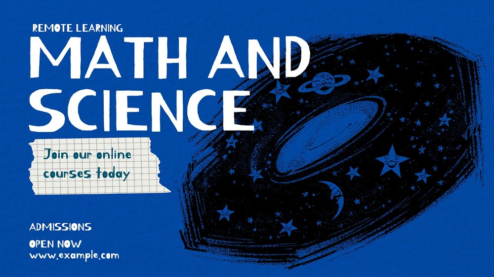 Math & science blog banner template, editable design & text