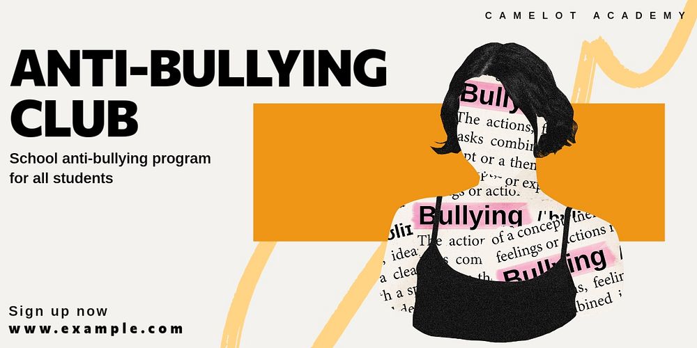 Anti-bullying club Twitter ad template, customizable design