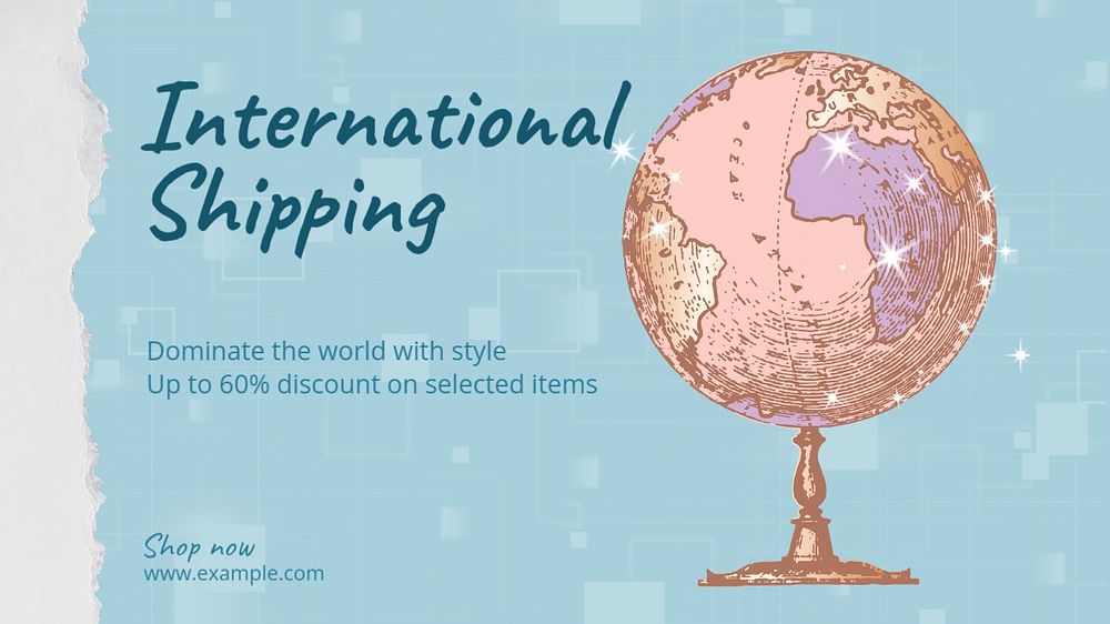 International shipping blog banner template, editable design & text