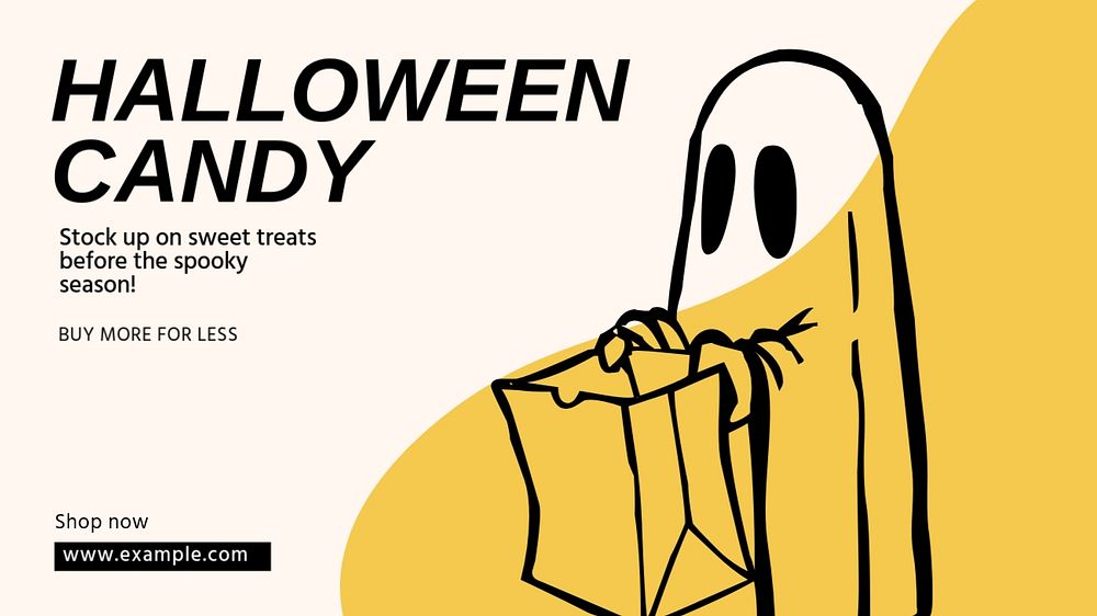 Halloween candy blog banner template, editable design & text