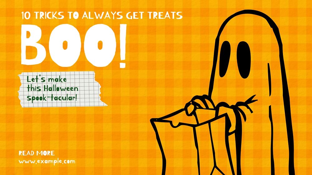 Halloween tricks blog banner template, editable design & text