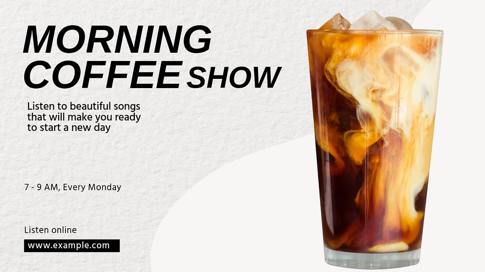 Morning radio show blog banner template, editable design & text