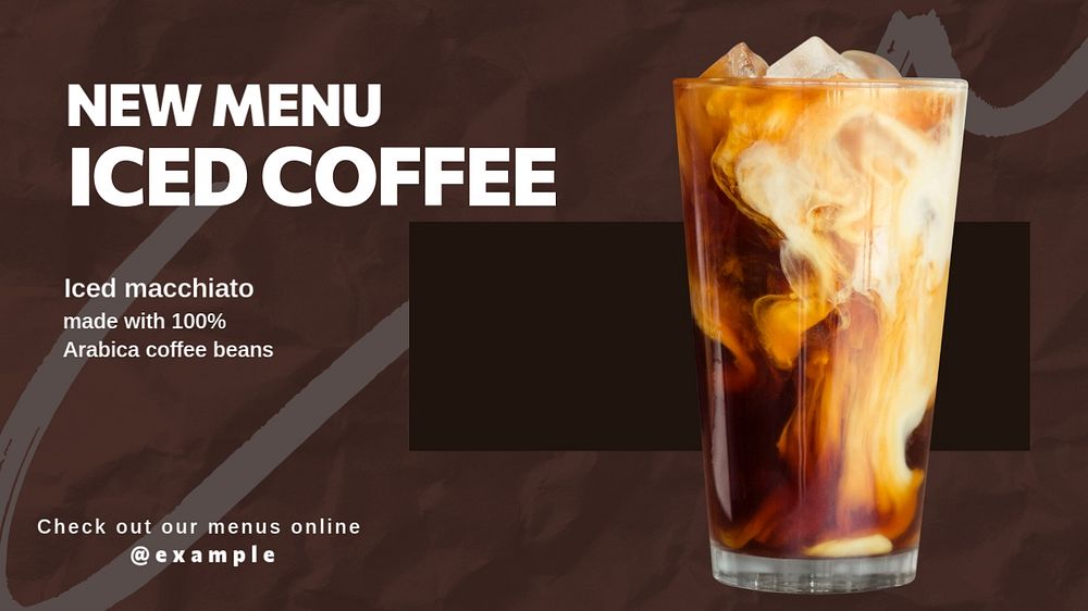 Cafe's new menu blog banner template, editable design & text