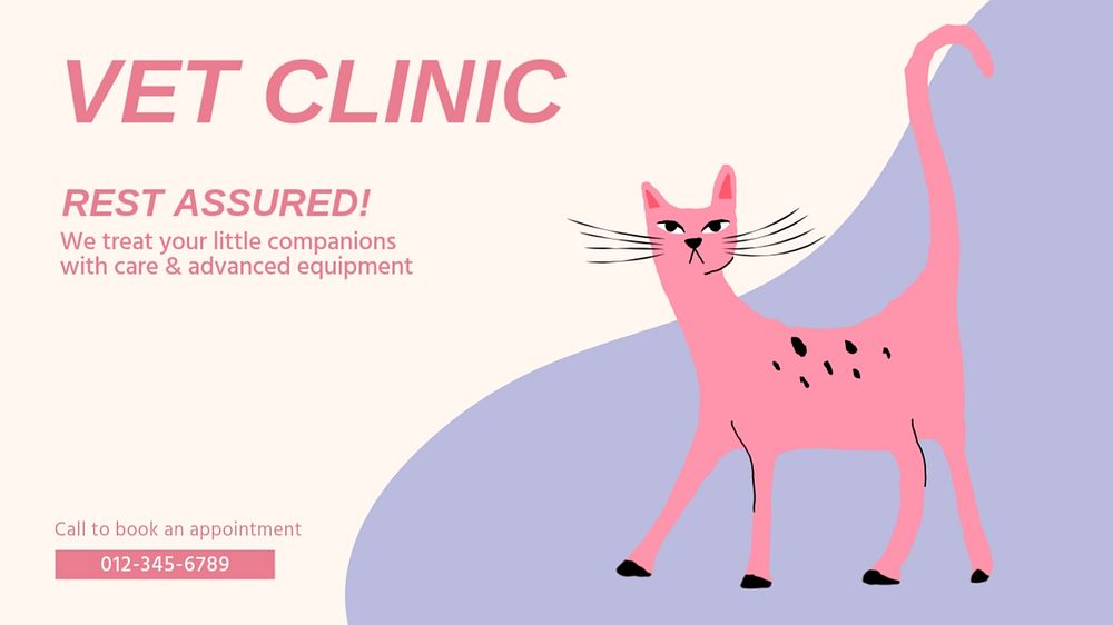 Vet clinic blog banner template, editable design & text