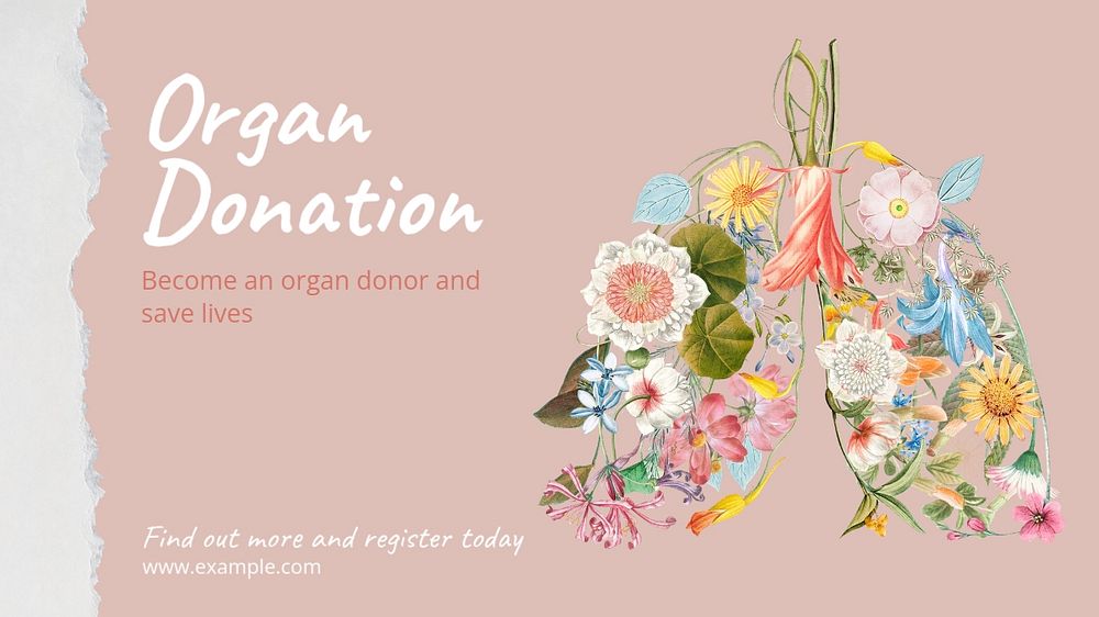 Organ donation blog banner template, editable design & text