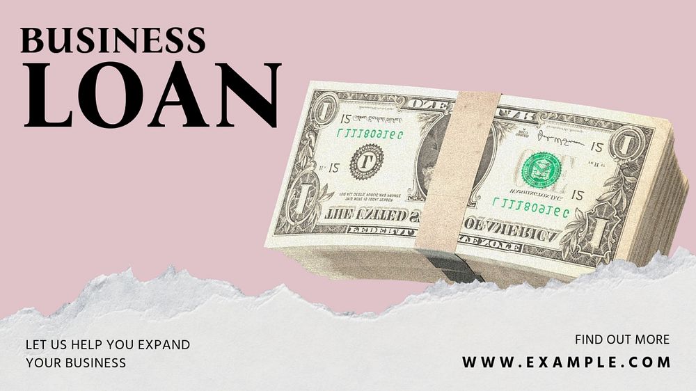 Business loan blog banner template, editable design & text