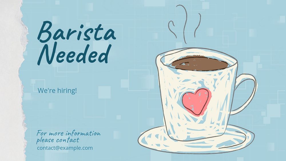 Barista needed blog banner template, editable design & text