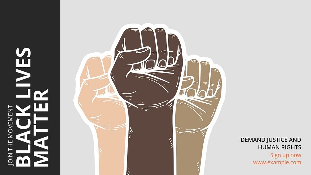 Black lives matter blog banner template, editable design & text