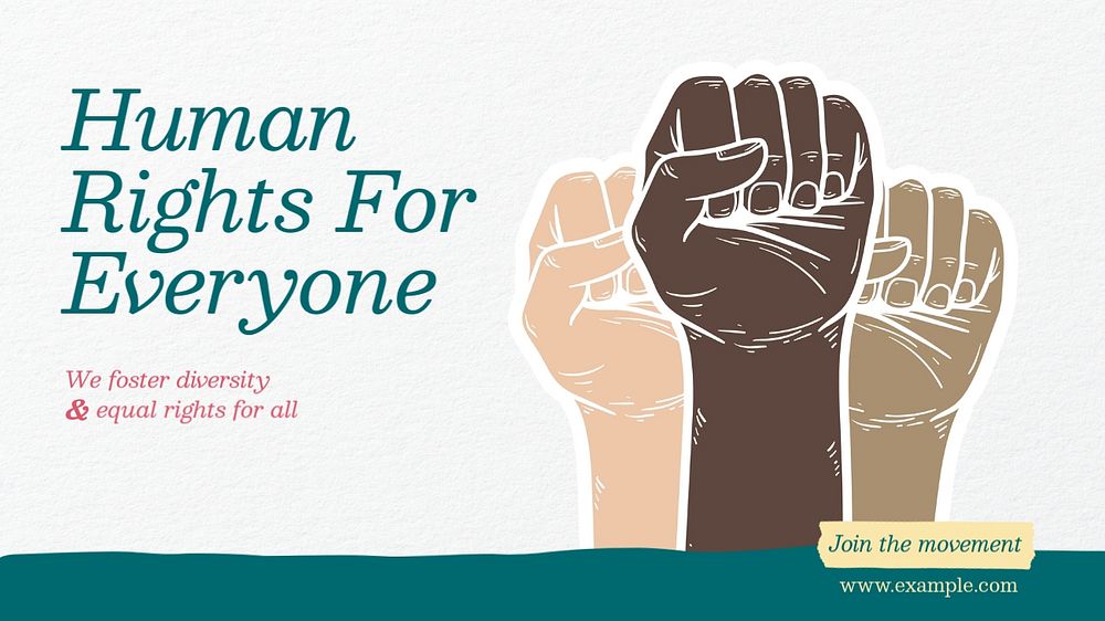 Human rights blog banner template, editable design & text