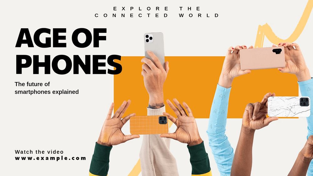 Age of phones blog banner template, editable design & text