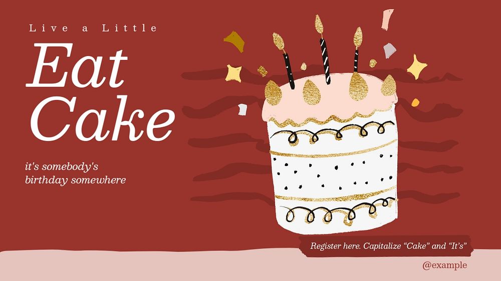 Eat cake blog banner template, editable design & text