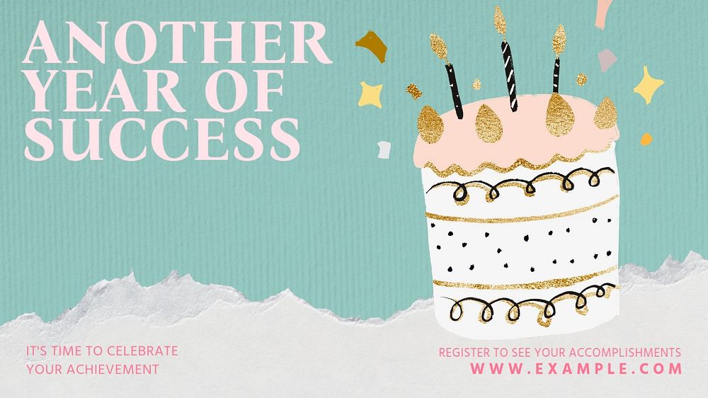 Celebrate success blog banner template, editable design & text