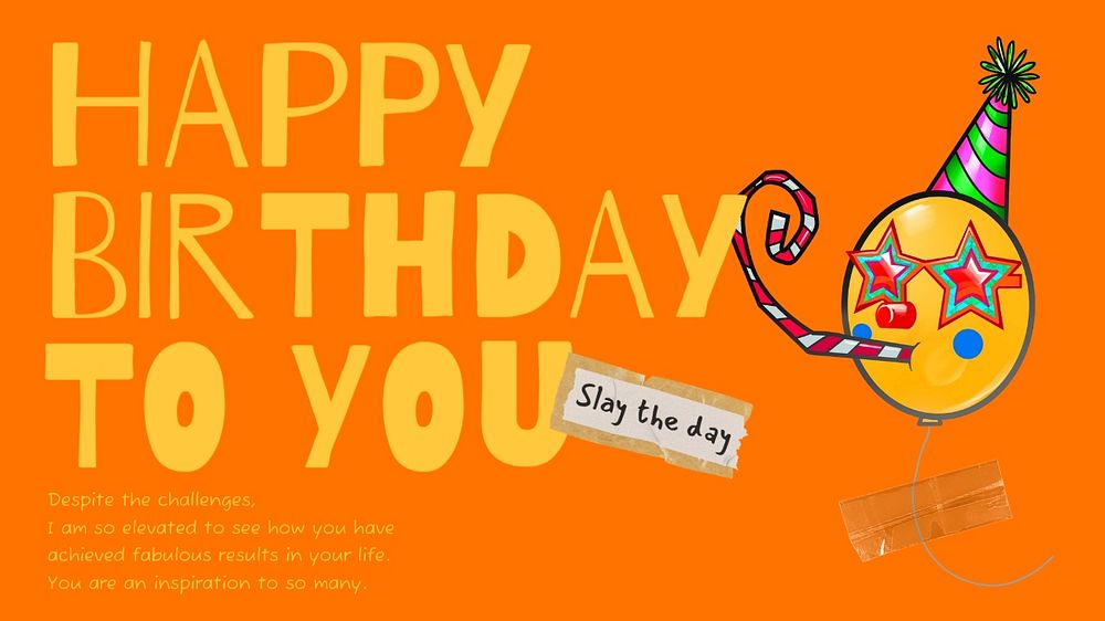 Happy Birthday blog banner template, editable design