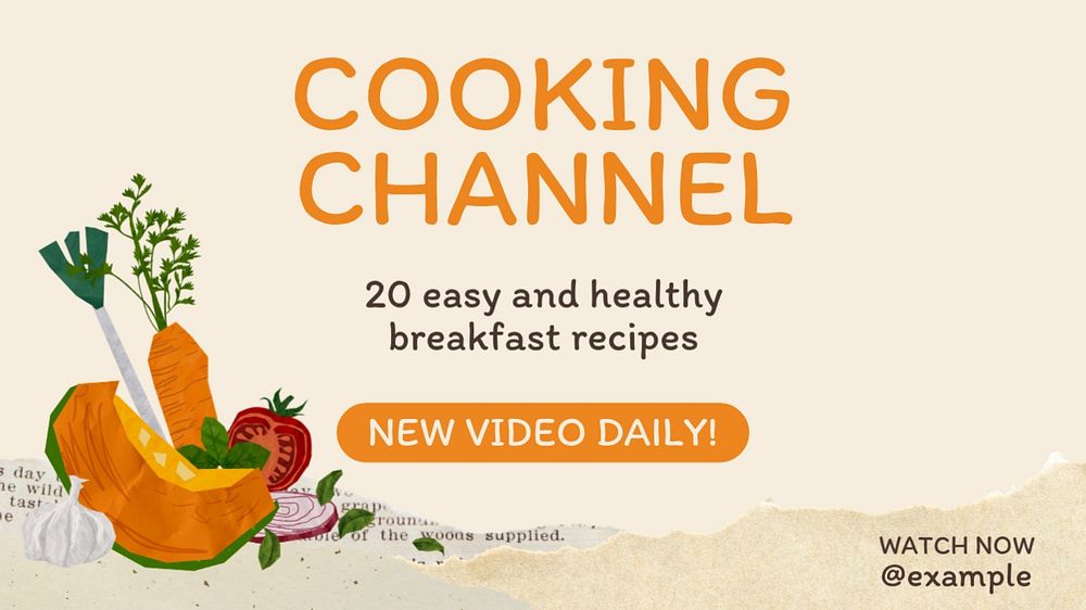 Cooking channel PowerPoint presentation template, editable design