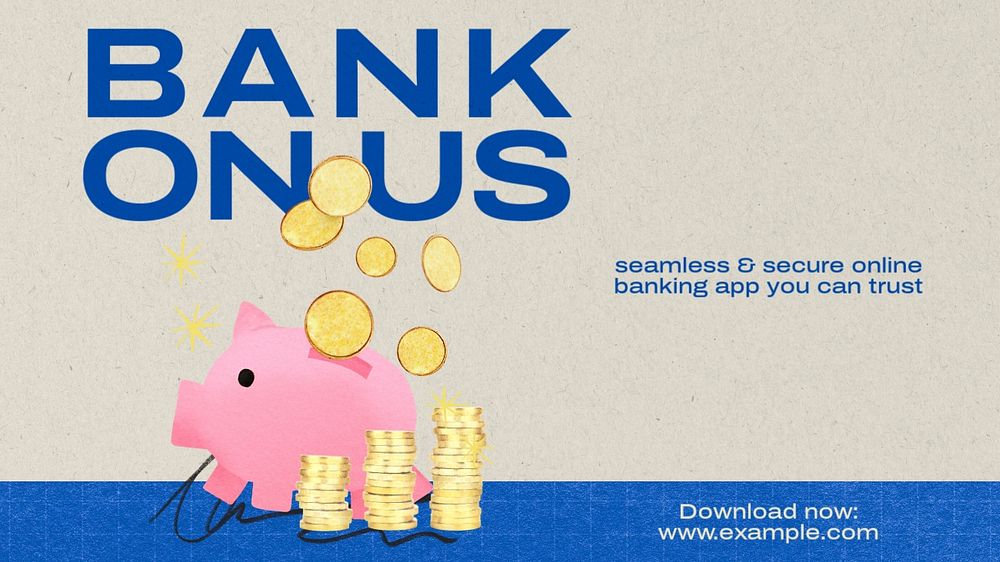 Piggy bank PowerPoint presentation template, editable design