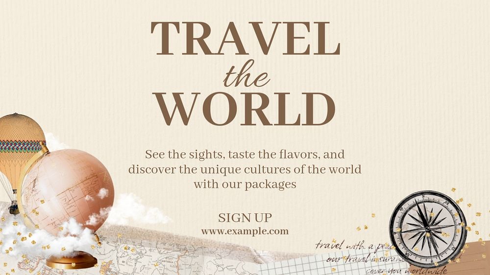 Travel aesthetic blog banner template, editable design