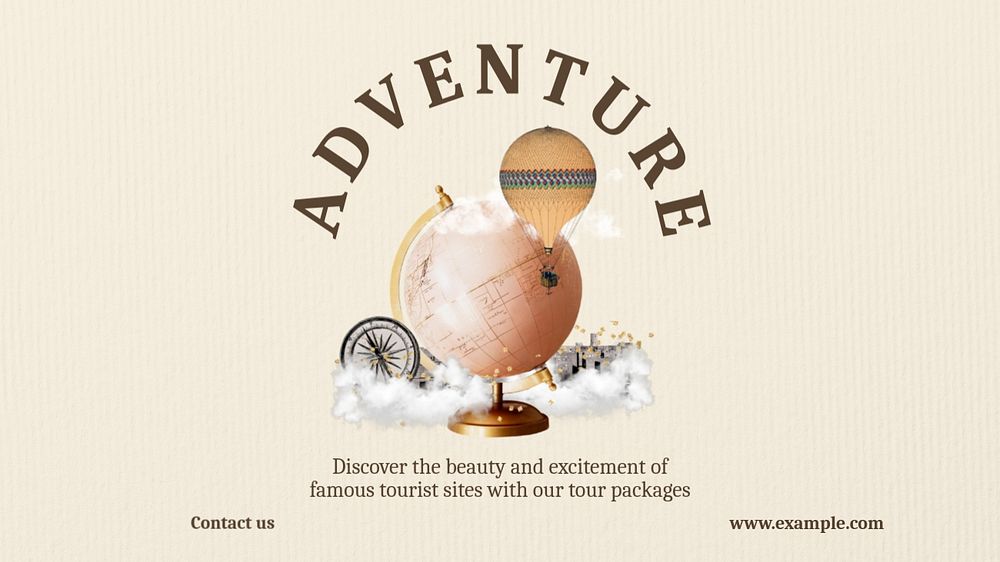 Adventure travel blog banner template, editable design