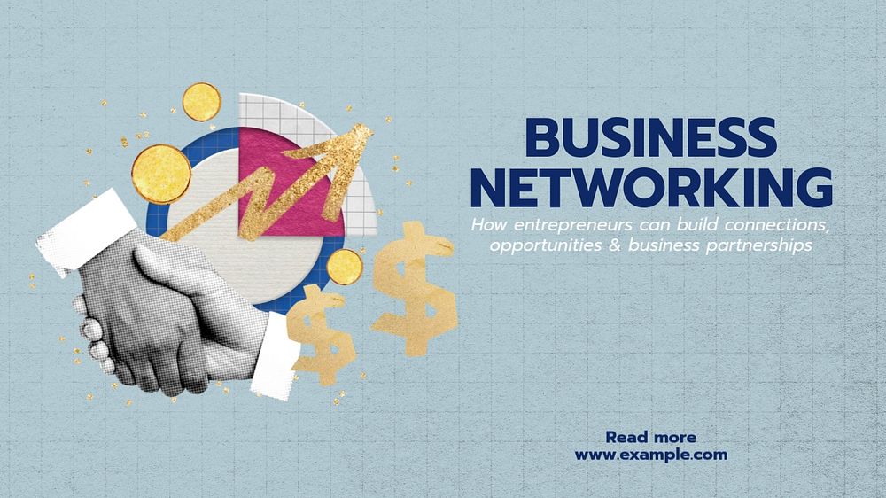 Business networking blog banner template, editable design