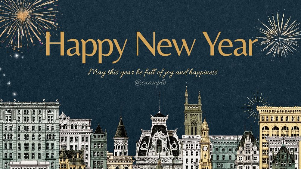 New Year blog banner template, editable  design. Famous art, remixed by rawpixel.