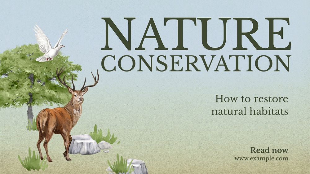 Nature conservation YouTube thumbnail template, editable design