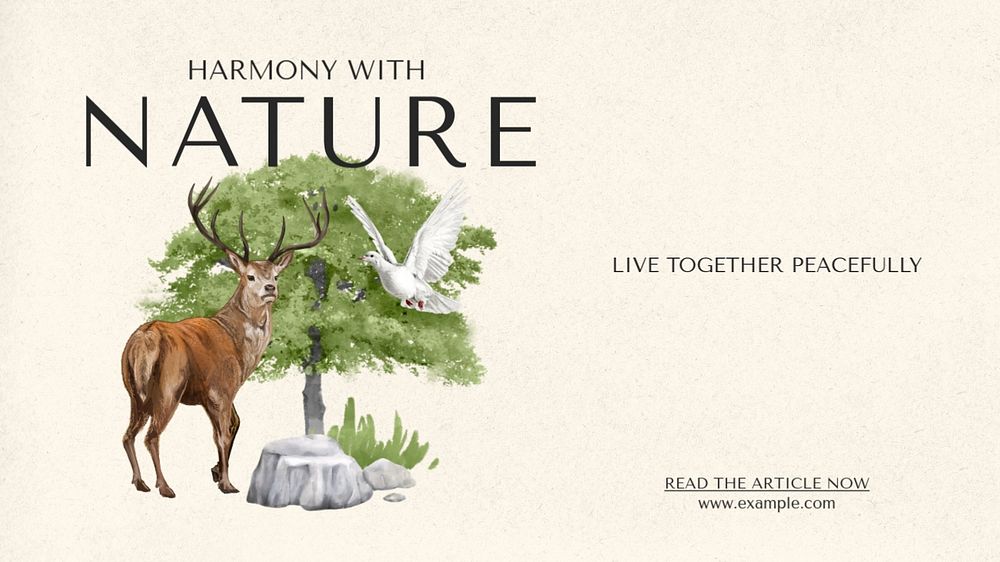 Nature aesthetic YouTube thumbnail template, editable design