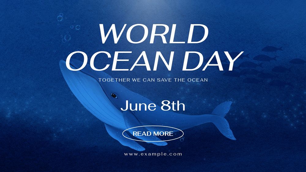 World Ocean Day blog banner template, editable aesthetic paint remix 