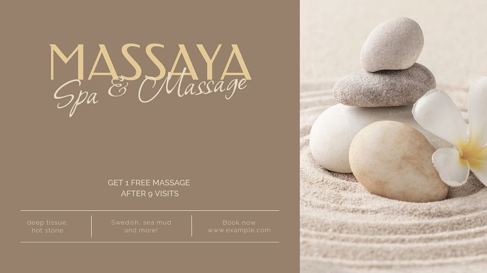 Massage blog banner template, editable text & design