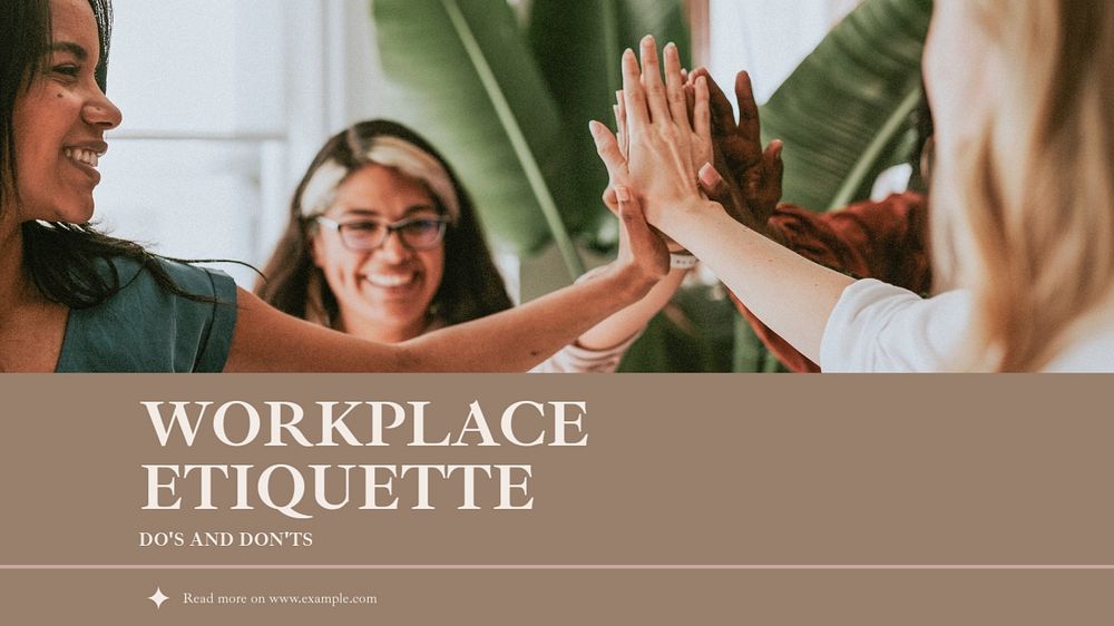 Workplace etiquette blog banner template, editable text & design