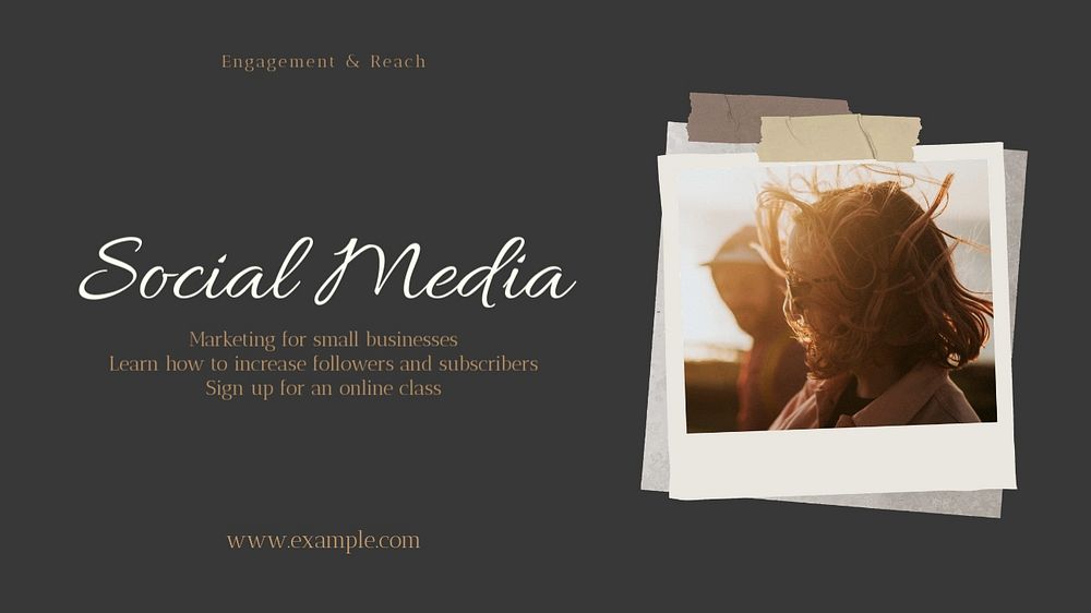 Social media blog banner template, editable text & design