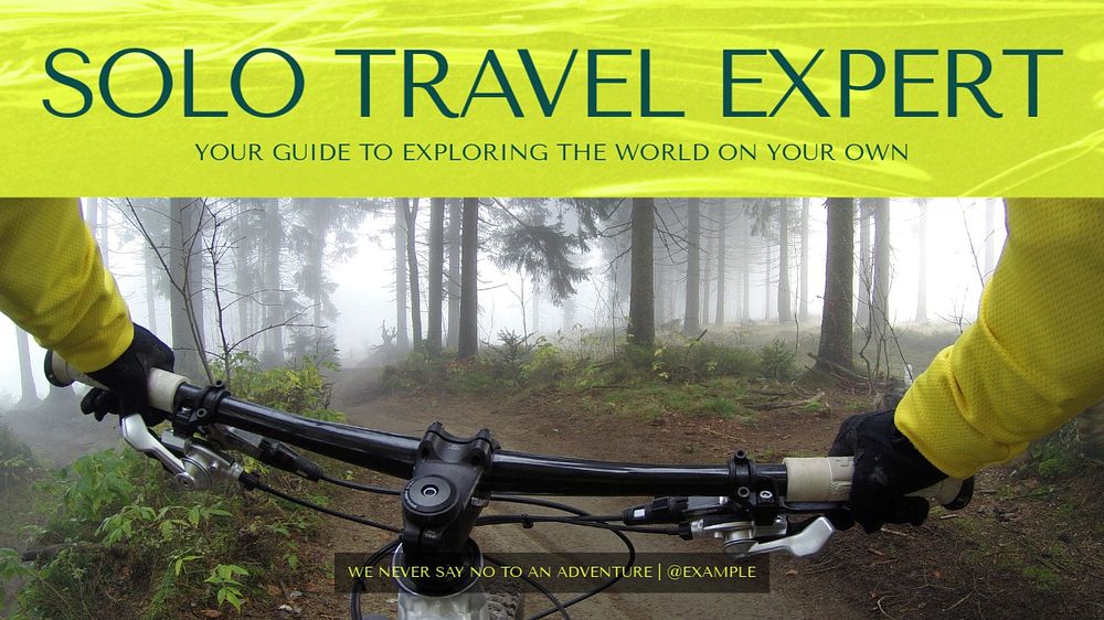 Solo travel blog banner template, editable text