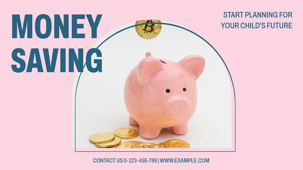 Saving money blog banner template, editable text