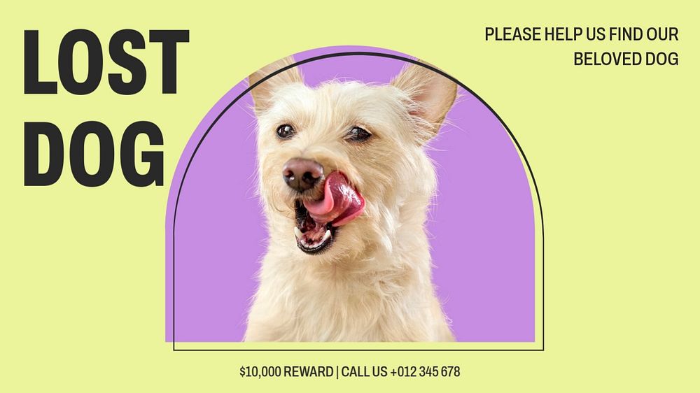 Funny pet blog banner template, editable text