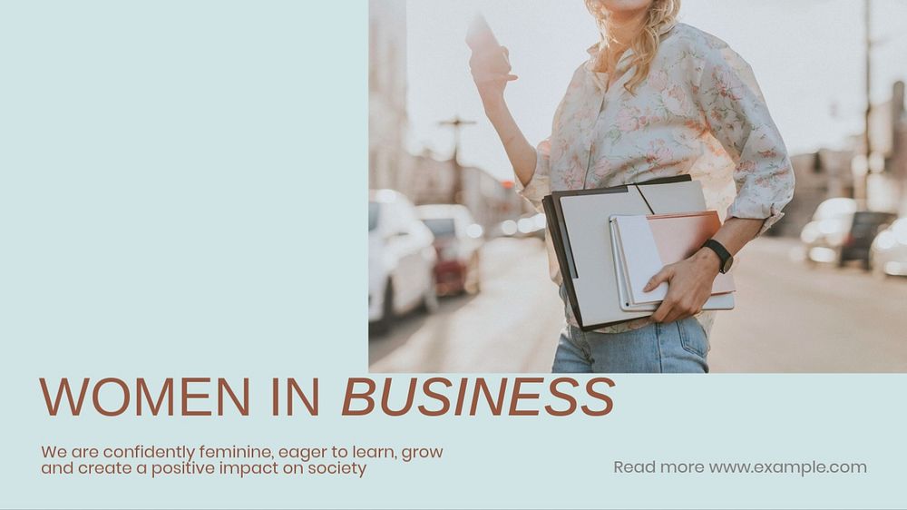 Business women meeting blog banner template, editable text & design