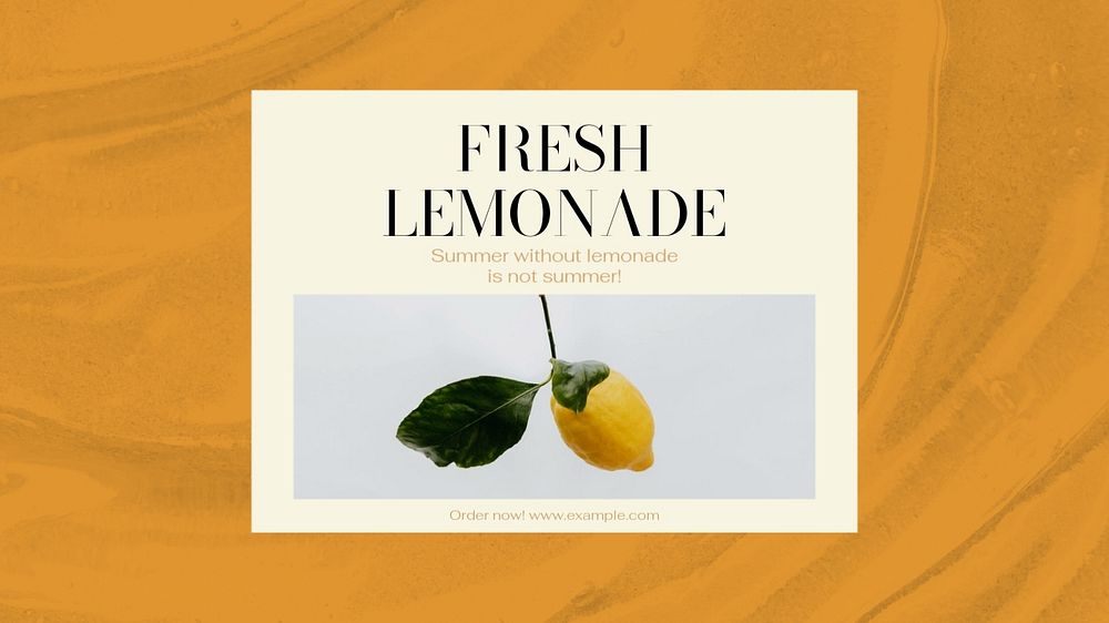 Fresh lemonade blog banner template, editable text & design