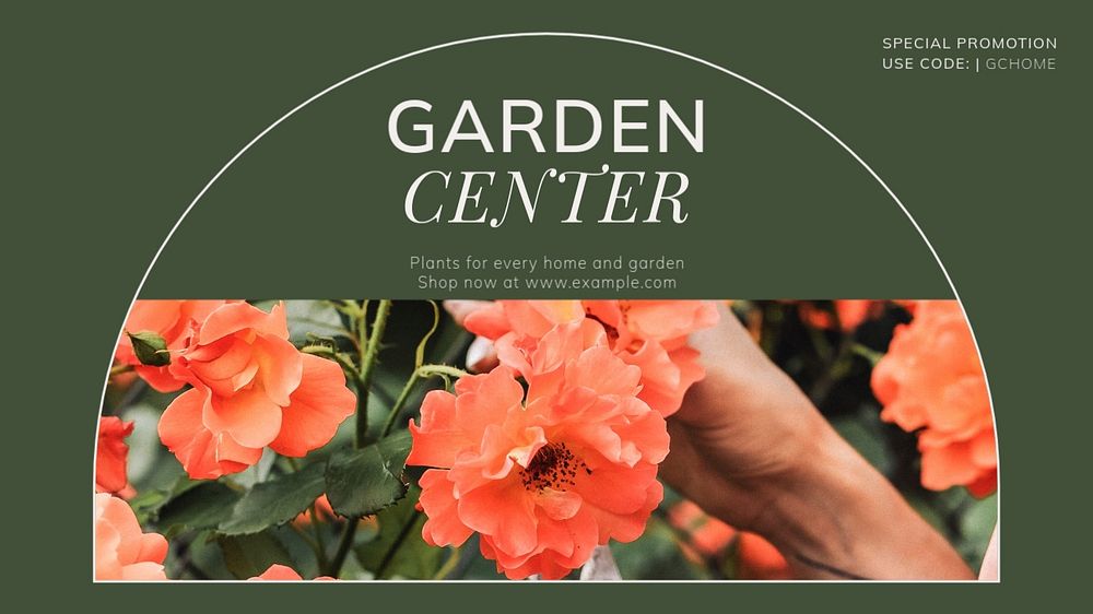 Garden center blog banner template, editable text & design