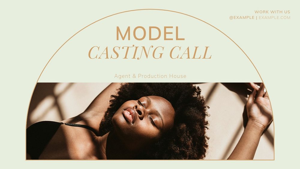 Model casting call blog banner template, editable text & design