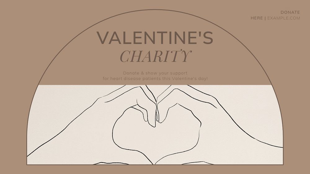 Valentine's charity blog banner template, editable text & design