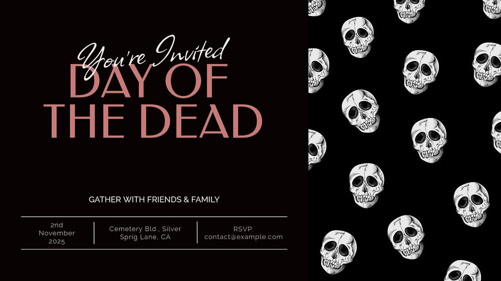 Day of the Dead blog banner template, editable text & design